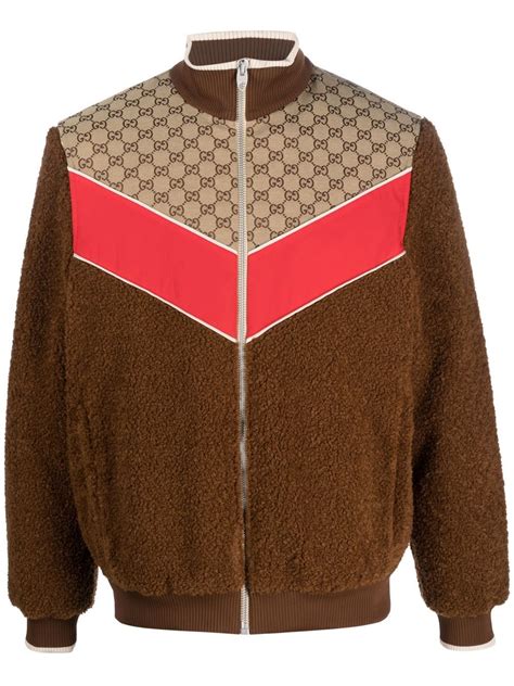 gucci monogram zip up jacket|Gucci monogram jacket men.